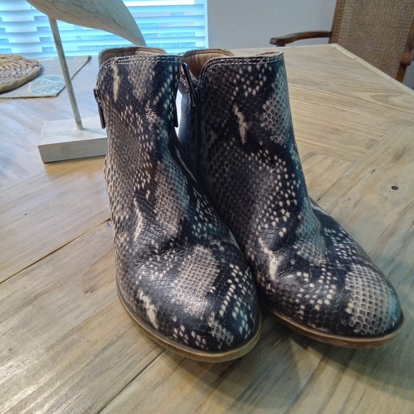 Lucky Brand Shoes - Lucky Brand Bartalino Leather Snakeskin Ankle Boots Size 7